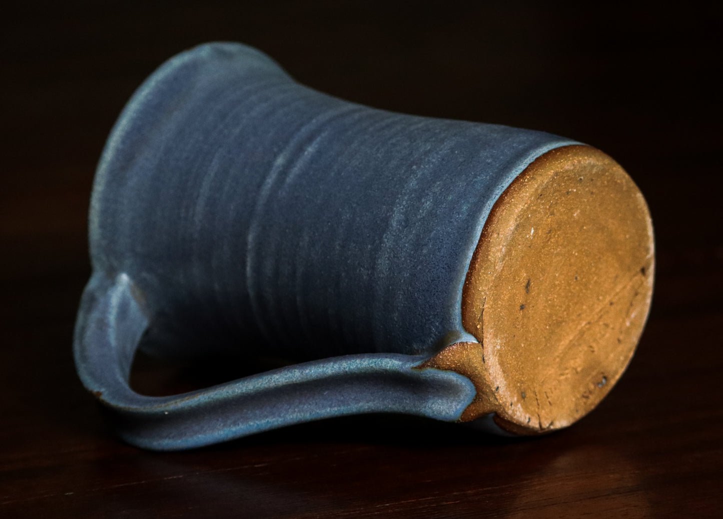Handthrown Matte Blue Mug Set of 2