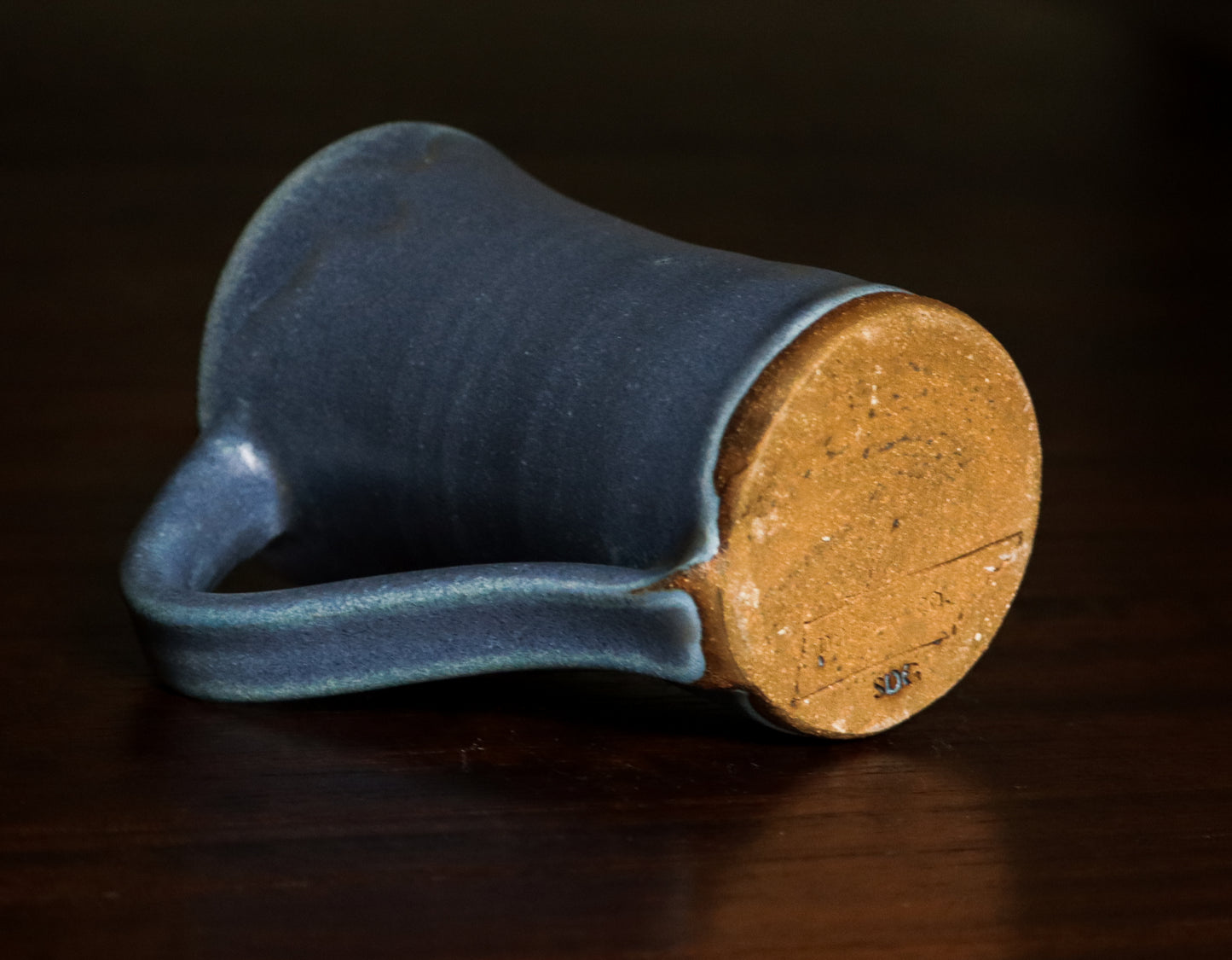 Handthrown Matte Blue Mug Set of 2