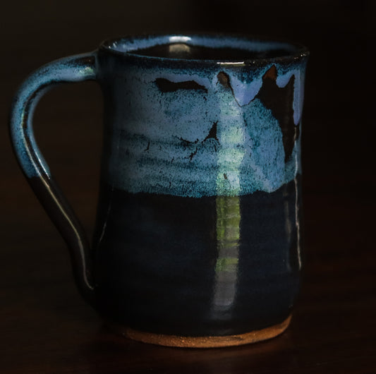 Handthrown Floating Blue Mug Set of 2