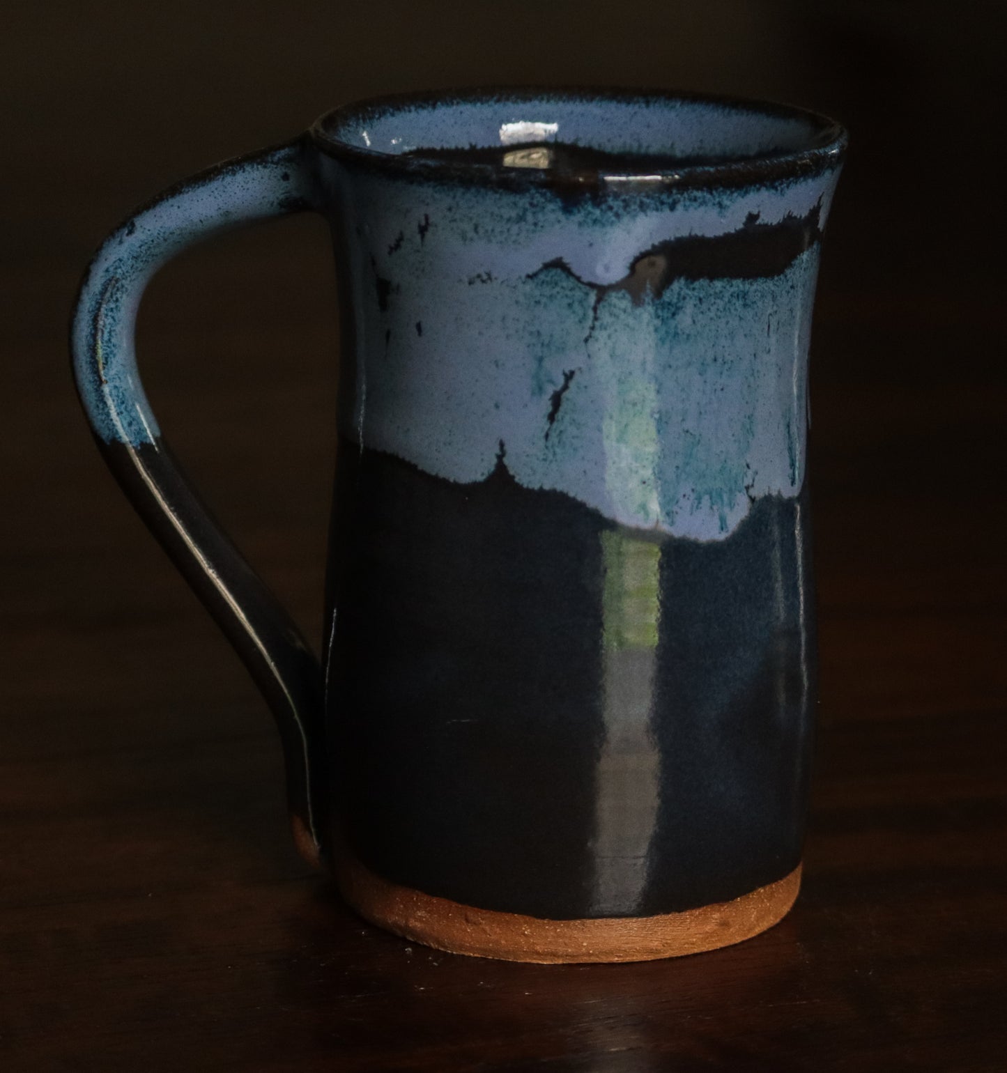 Handthrown Floating Blue Mug Set of 4