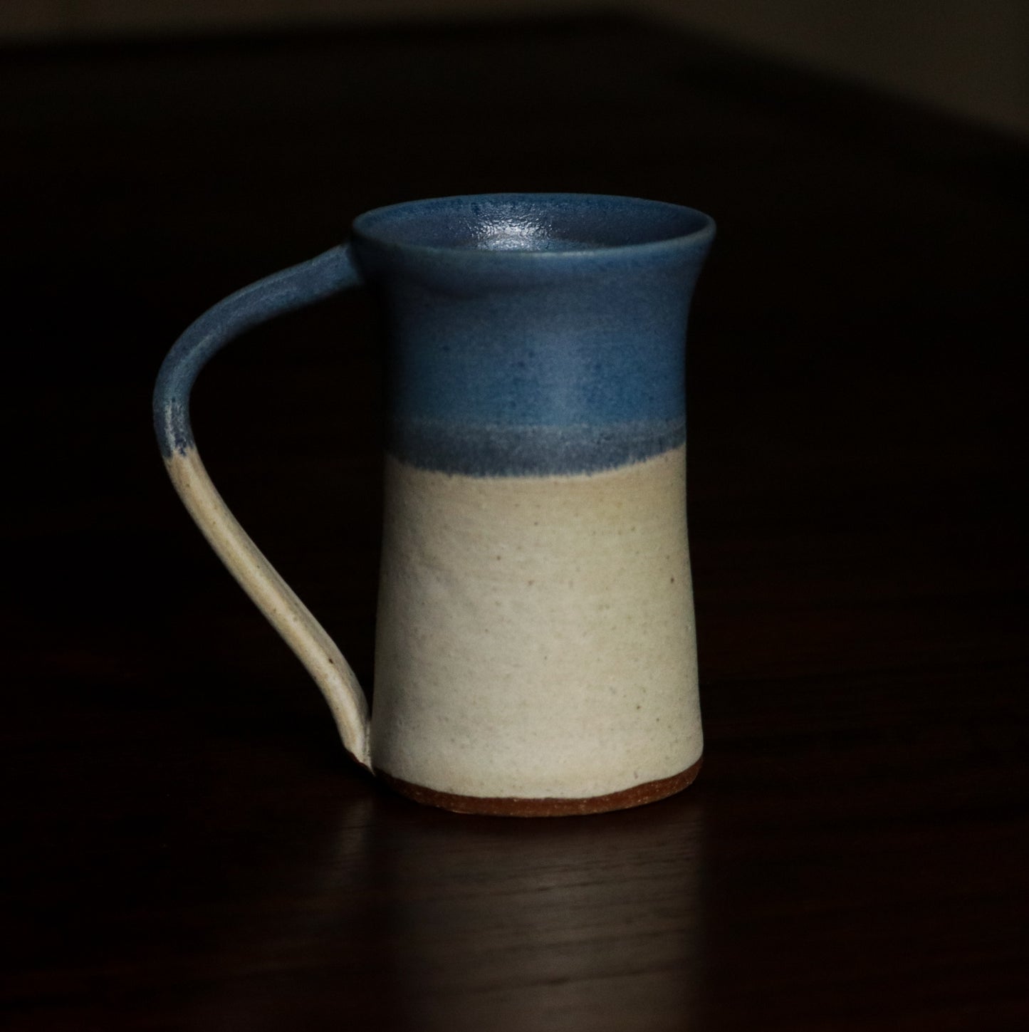 Handthrown Creamy Matte and Matte Blue Mug Set of 2