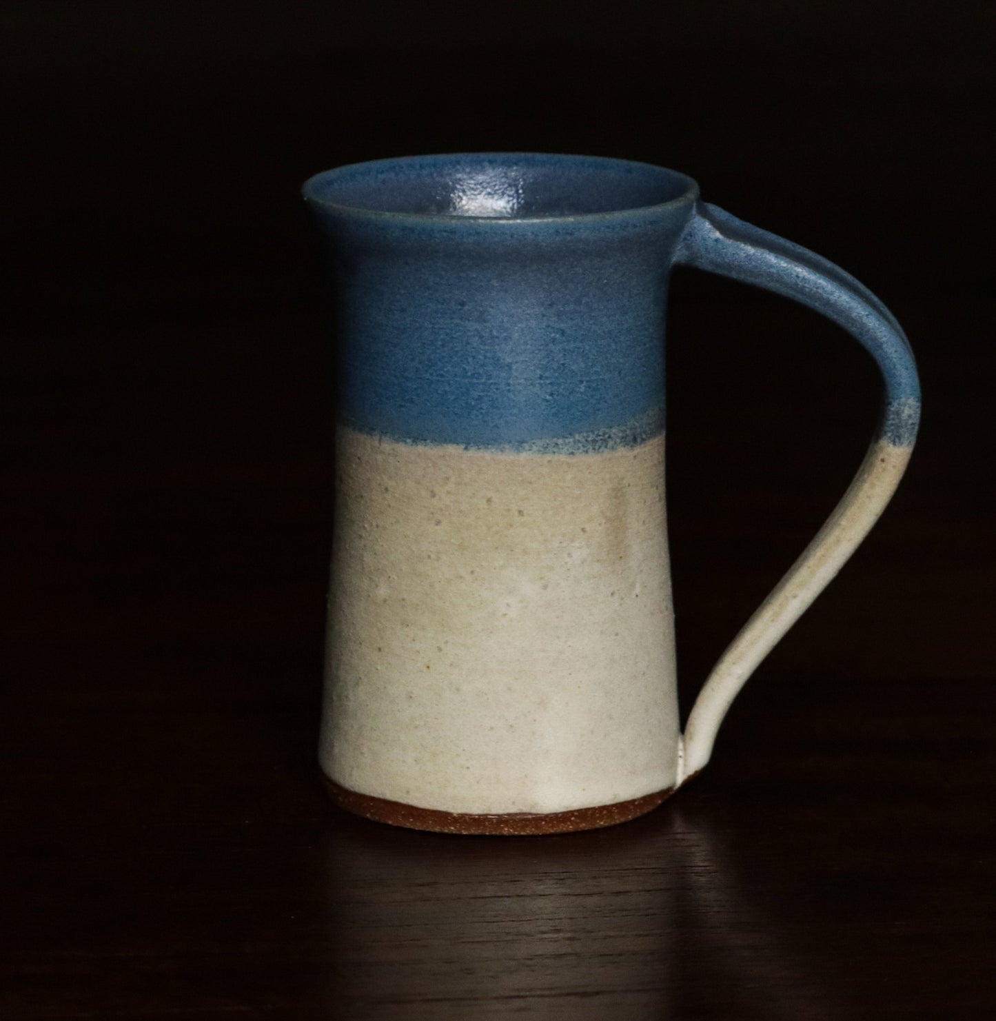 Handthrown Creamy Matte and Matte Blue Mug Set of 2