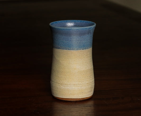 Handthrown Creamy Matte and Matte Blue Vase